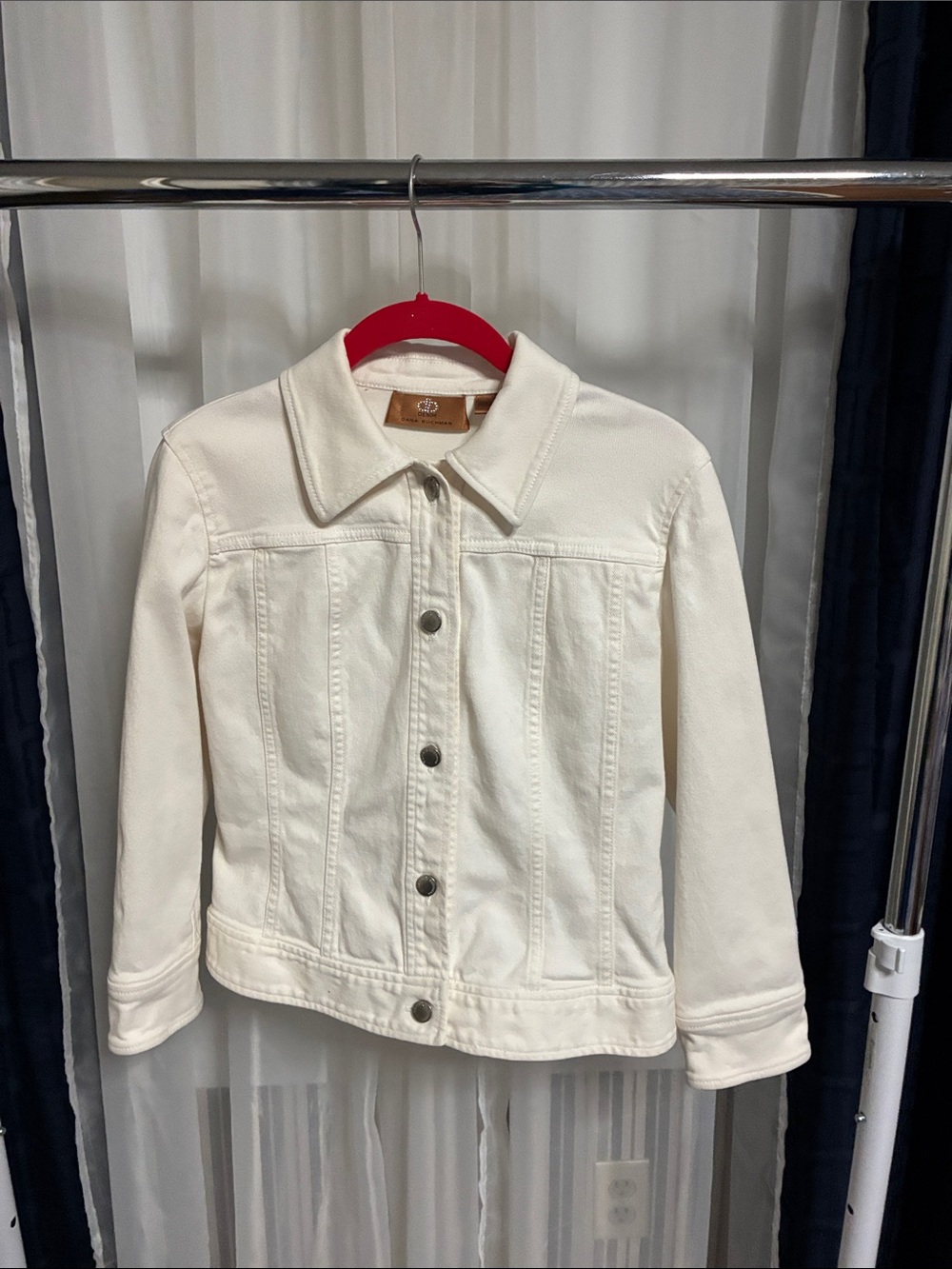 Dana Buchman Cream Denim Jean Jacket